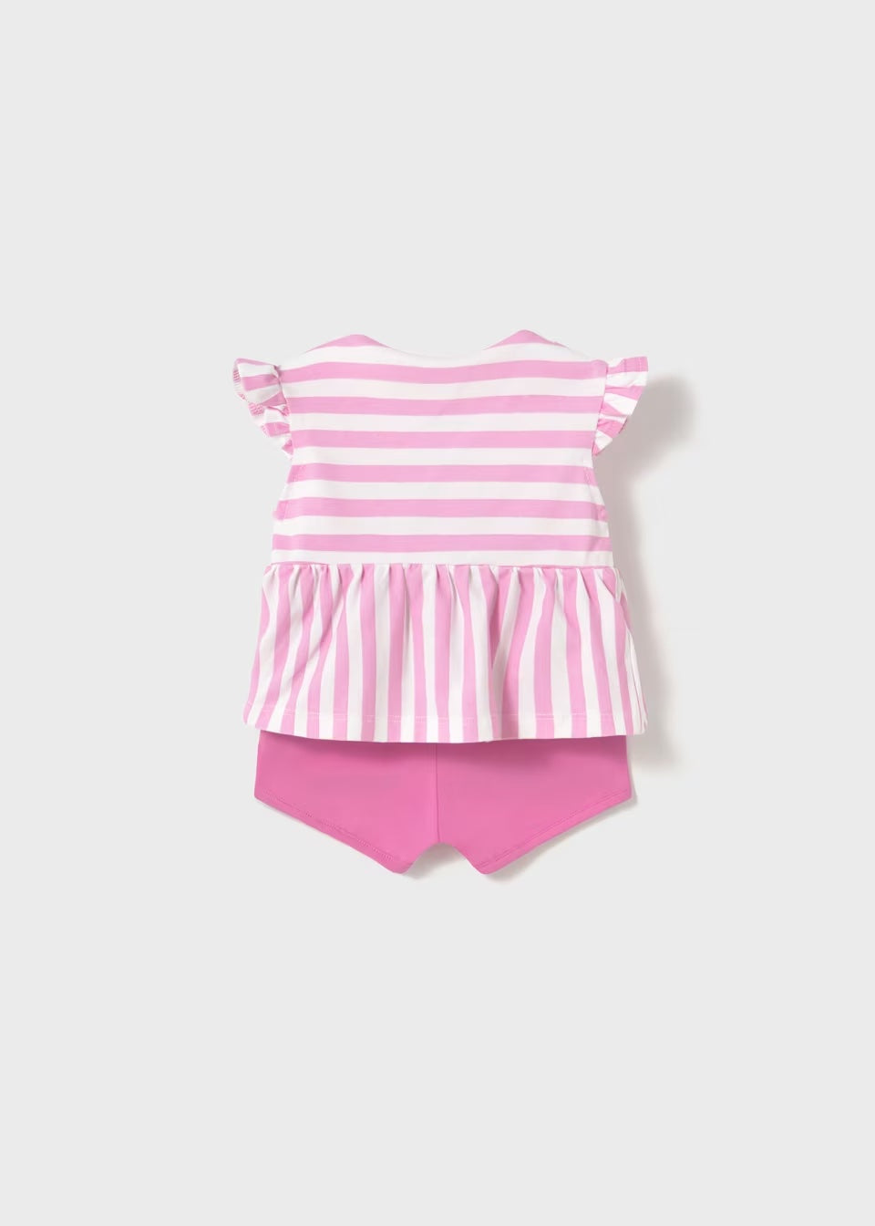 Mayoral - Cotton Short Set - Pink Stripes