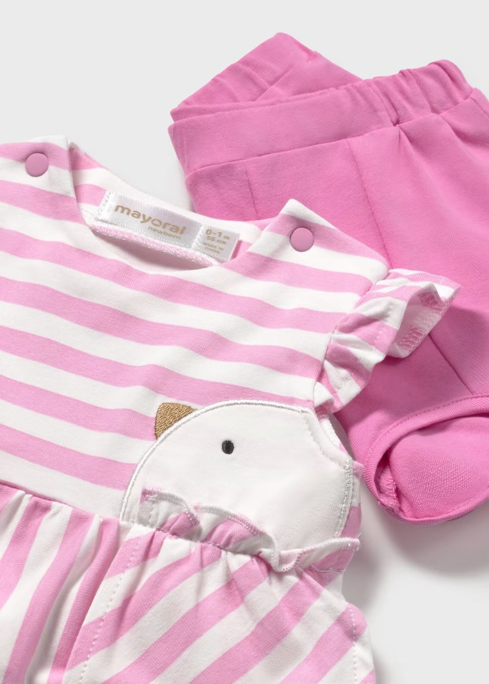 Mayoral - Cotton Short Set - Pink Stripes