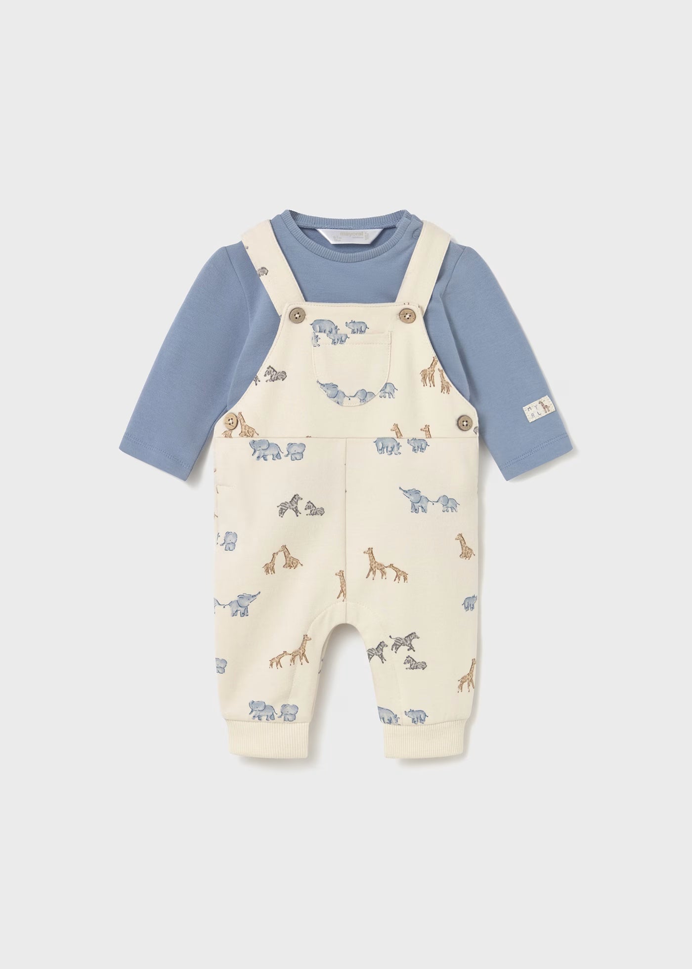 Mayoral - 2 pc Dungaree Set - Blue Bell
