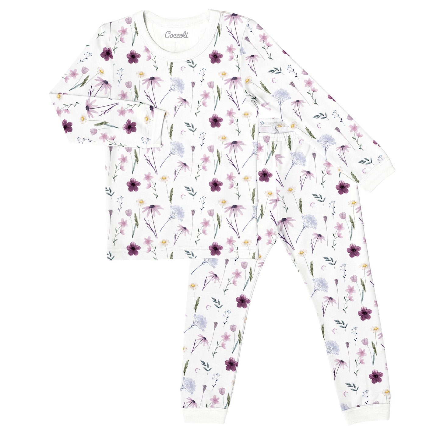 Coccoli Bamboo Pajamas - Floral on Cream