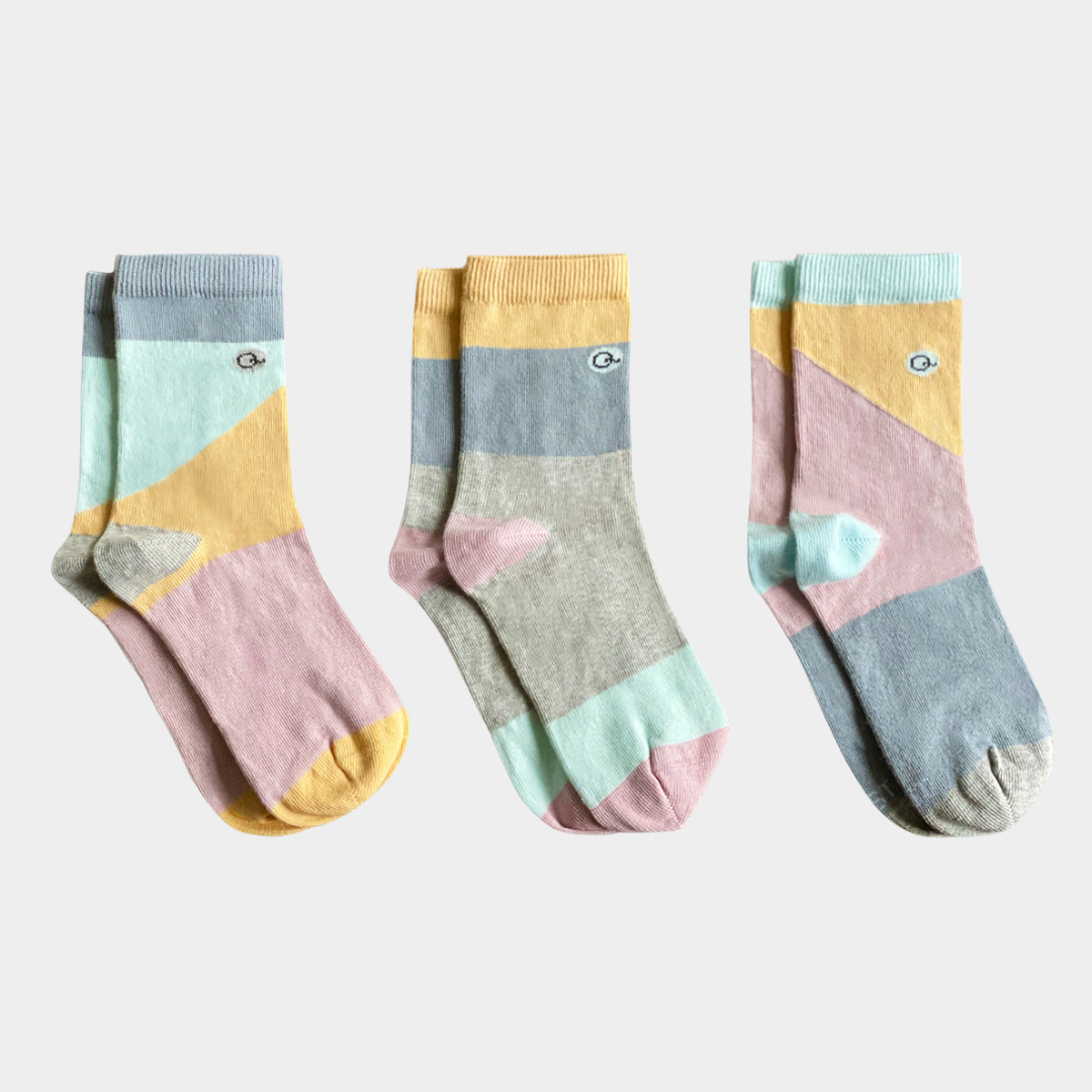 Q for Quinn - Cotton Socks 3 pk - Mixed Pattern