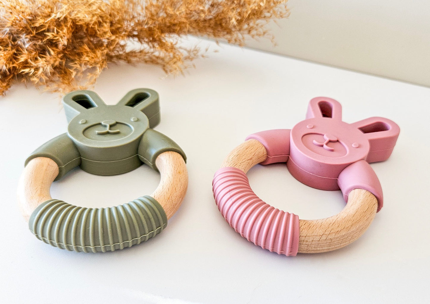 Jululu - Rabbit Teether Khaki Green