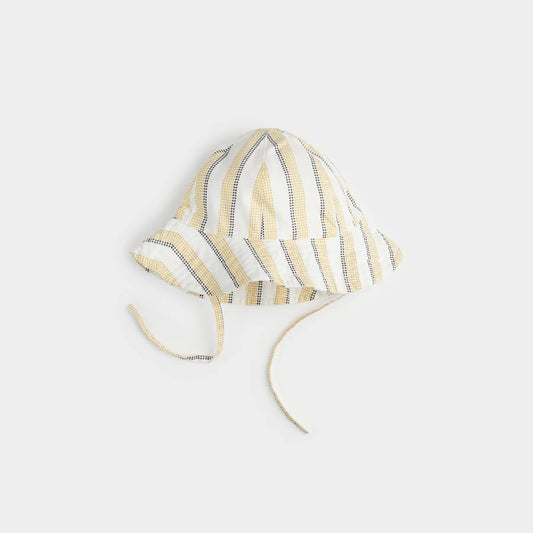 Petit Lem - Striped Woven Hat - Canary