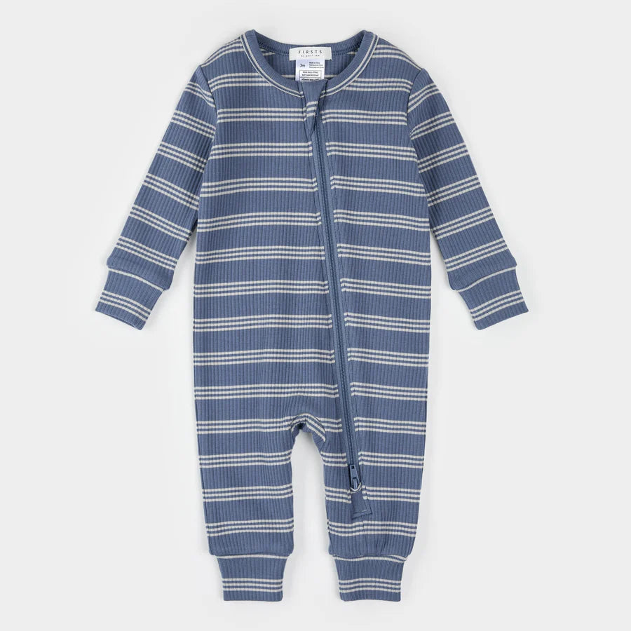 Petit Lem - Modal Rib Sleeper - Denim Stripe