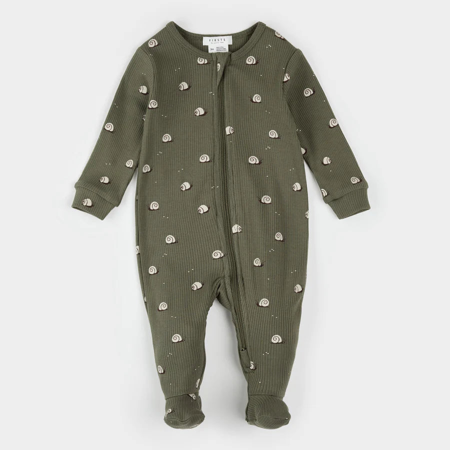 Petit Lem - Cotton Sleeper - Snail Print