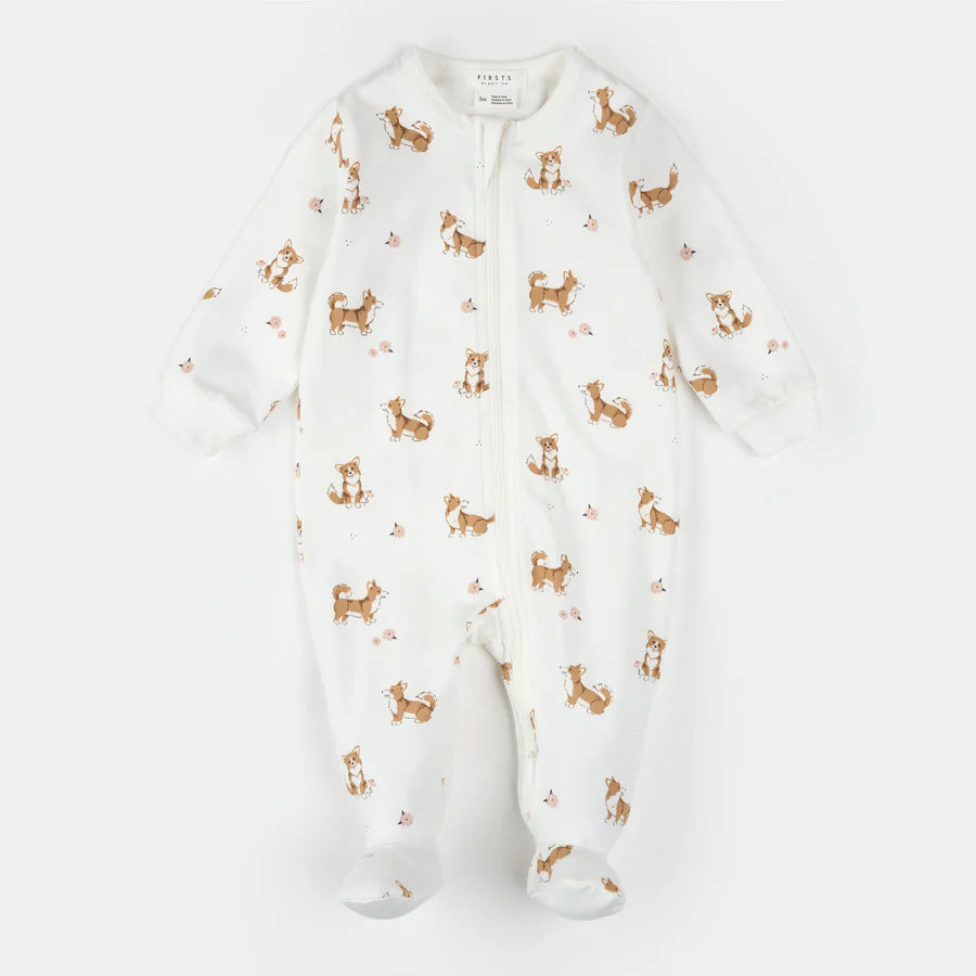 Petit Lem - Cotton Sleeper - Corgi Print