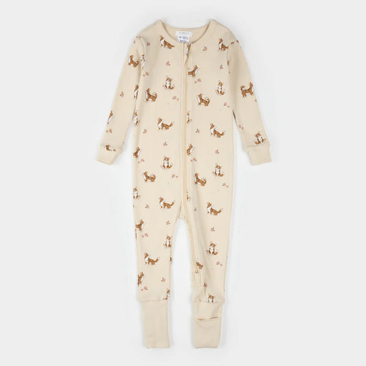Petit Lem - Cotton Convertible Sleeper - Corgi Print