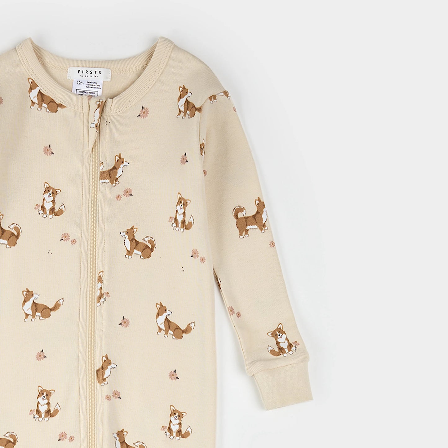 Petit Lem - Cotton Convertible Sleeper - Corgi Print