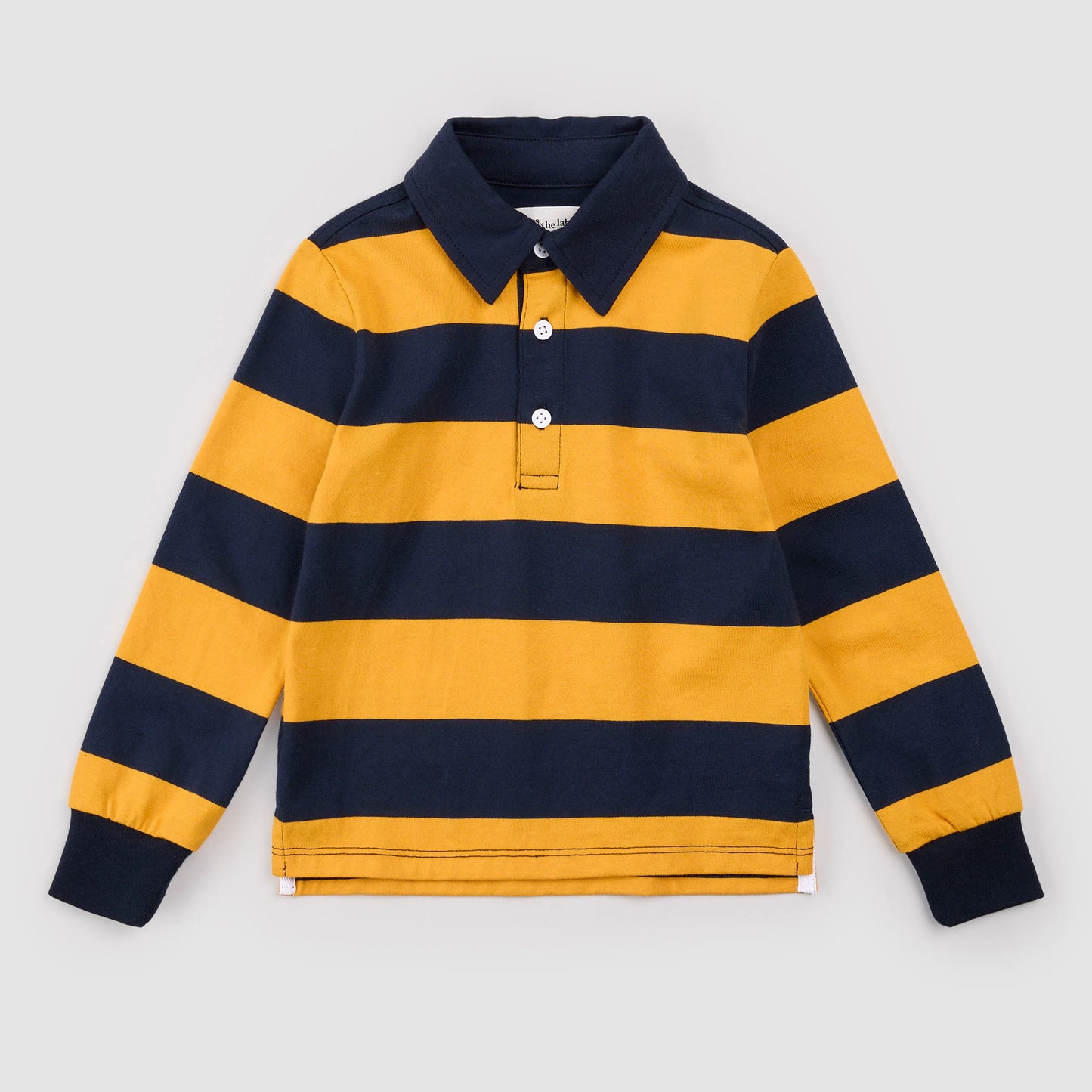 Miles The Label - Long Sleeve Rugby Polo - Blue & Spruce Yellow