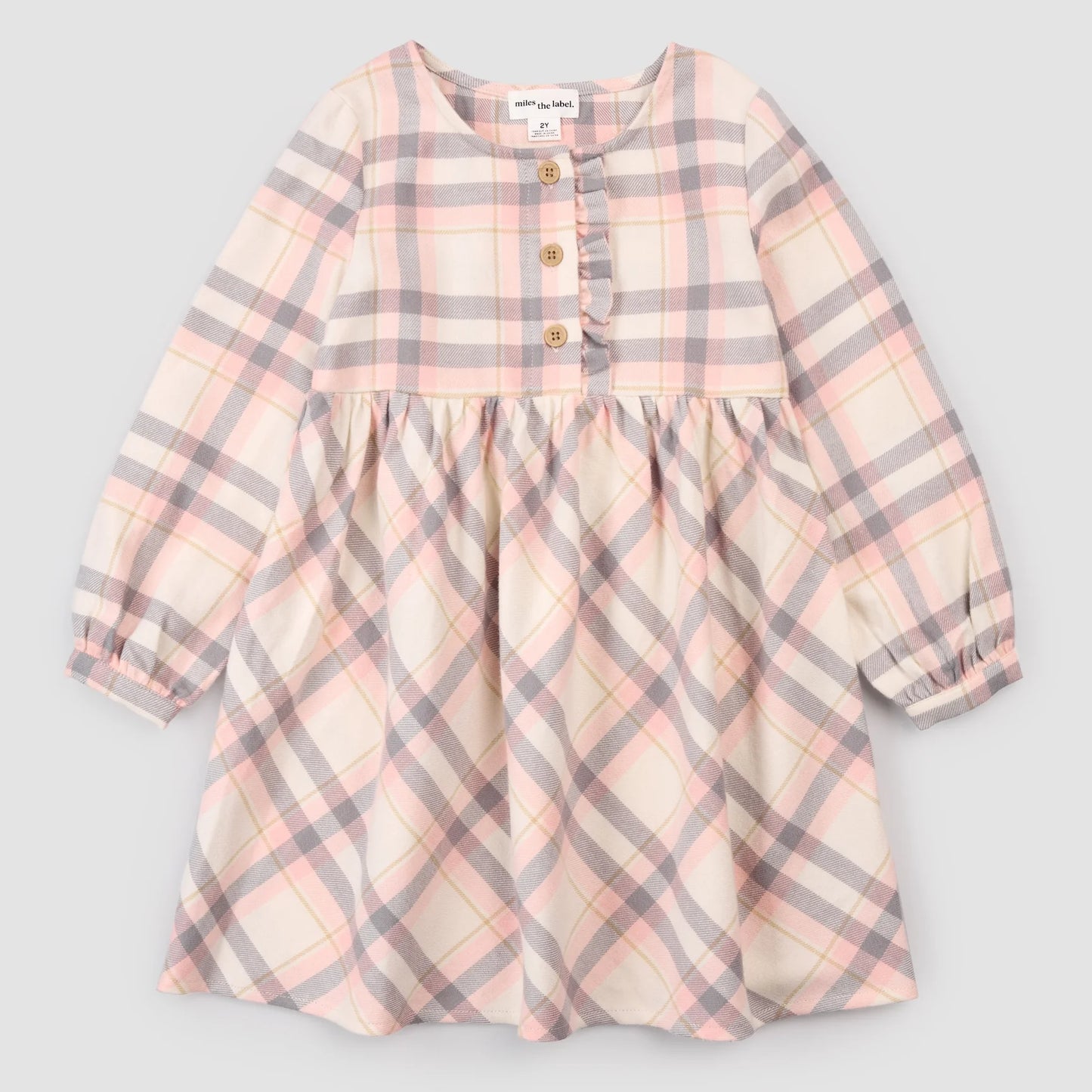 Miles The Label - Flannel Dress - Pink Plaid