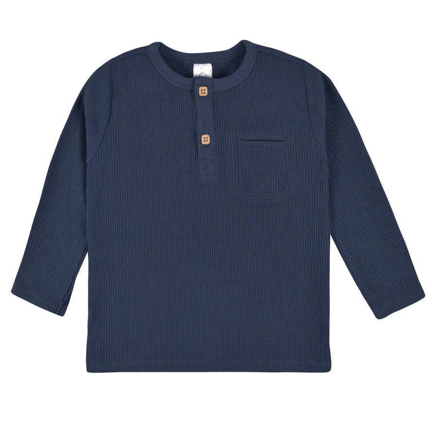 Gerber - Waffle Knit Henley - Navy