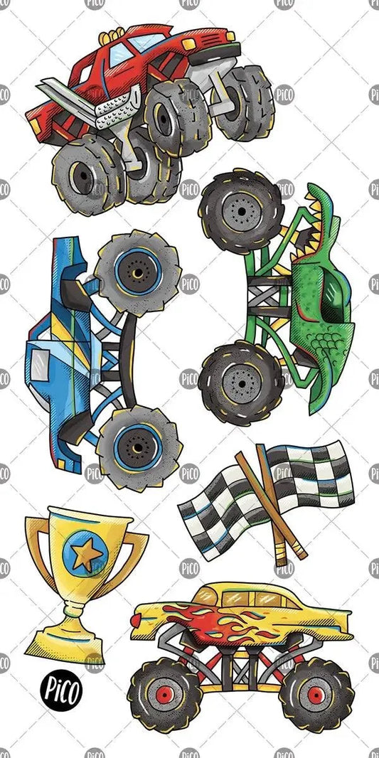 Pico - Temporary Tattoos  - Monster Trucks