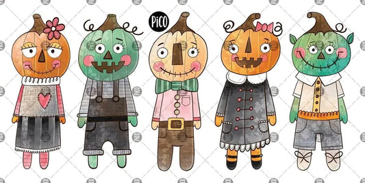 Pico - Temoporary Tattoos - Pumpkin Scarecrows