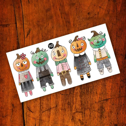 Pico - Temoporary Tattoos - Pumpkin Scarecrows
