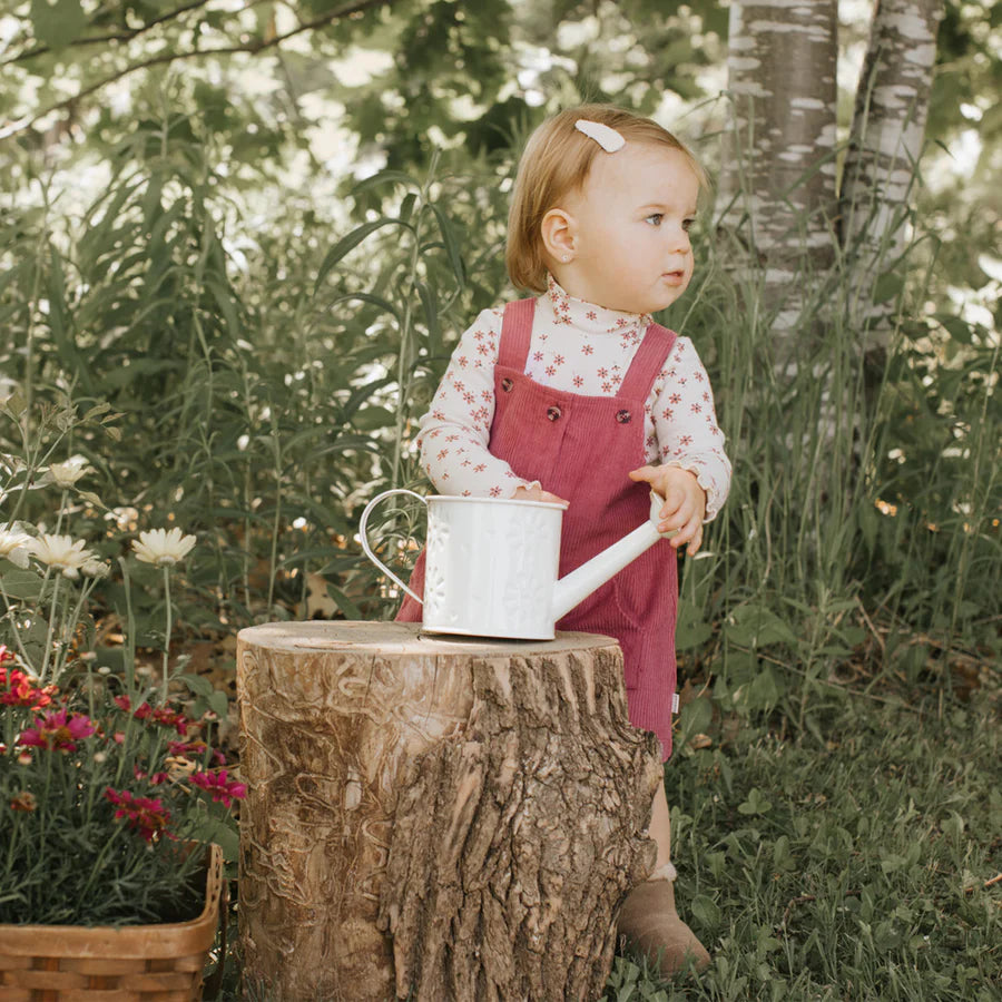 Petit Lem - Corduroy Overall Dress Set - Raspberry