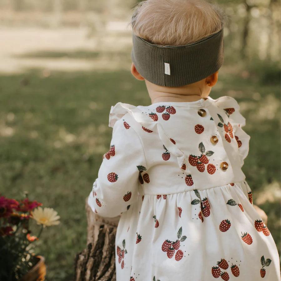 Petit Lem - Raspberry Print Jersey Dress Set/Ensemble de robe à imprimé de framboises