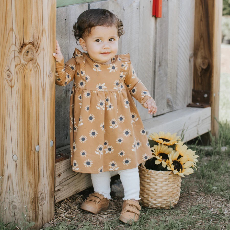 Petit Lem - Sunflower Print Amber Dress Set/Ensemble de robe ambrée à imprimé de tournesols