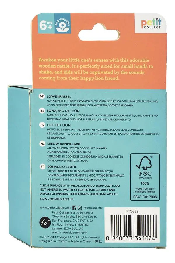 Petit Collage - Lion Rattle