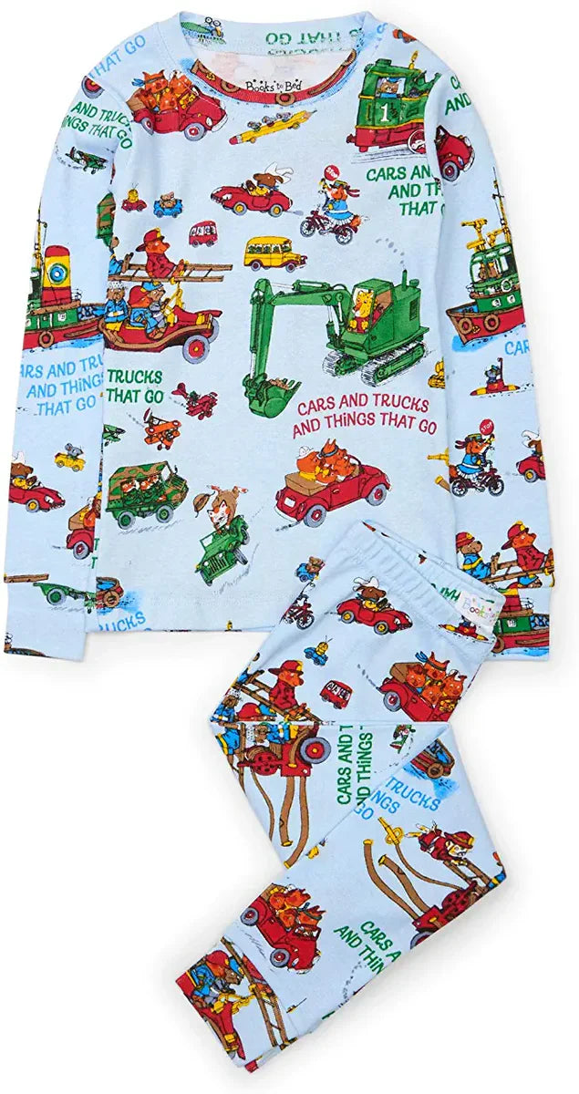 Books To Bed - Richard Scarry Cars and Trucks and Things That Go 2 pce Pajama Set with Book