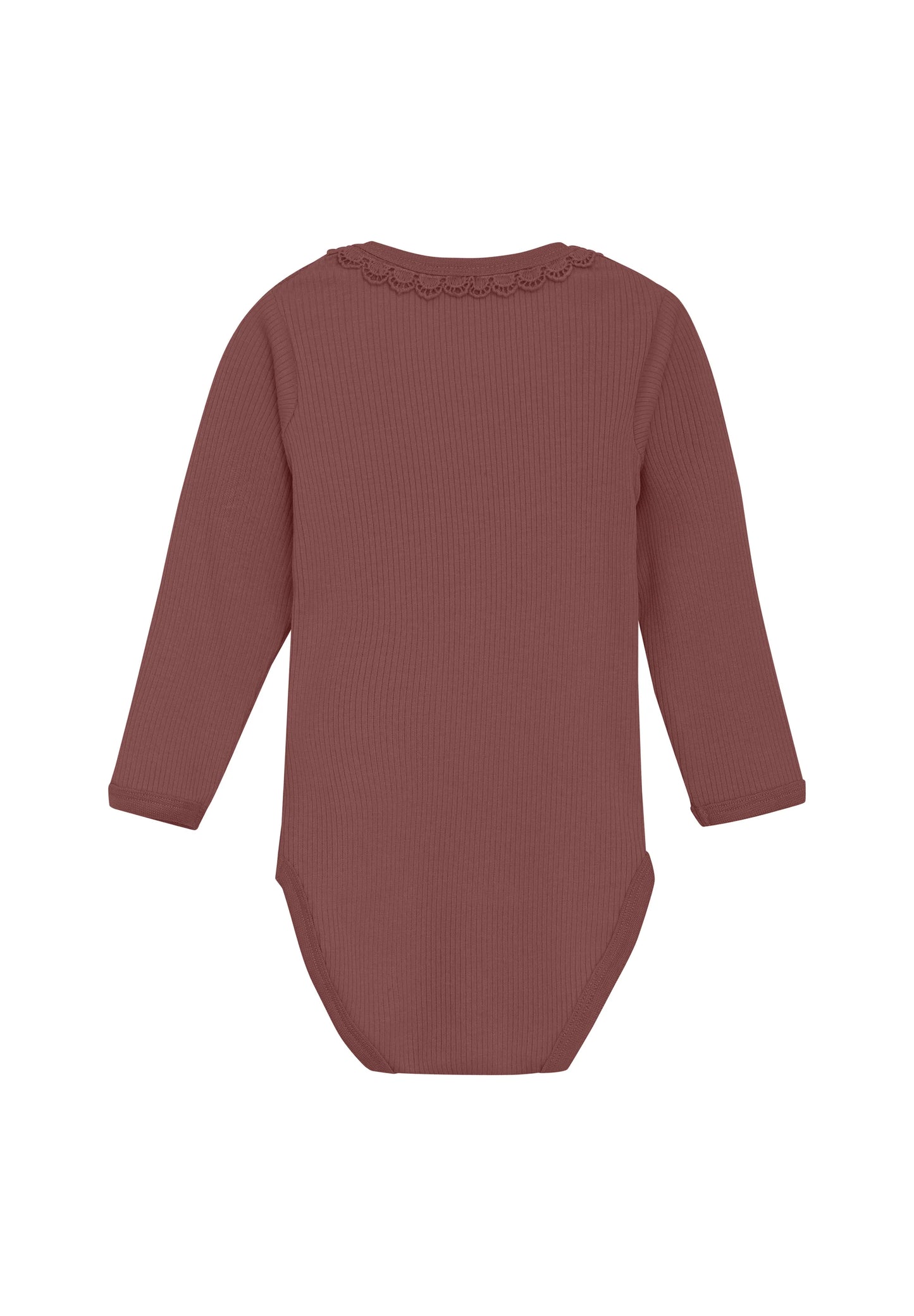 Minymo - Long Sleeve Rib Bodysuit - Withered Rose