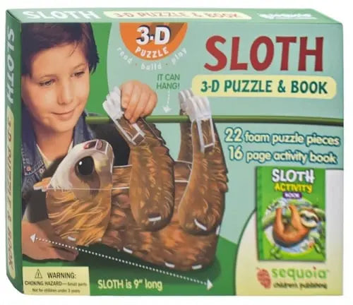 Sloth 3-D Puzzle & Book Set