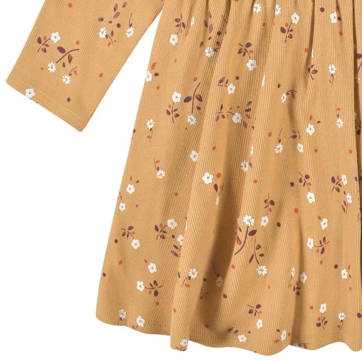 Gerber - Long Sleeve Floral Dress - Yellow