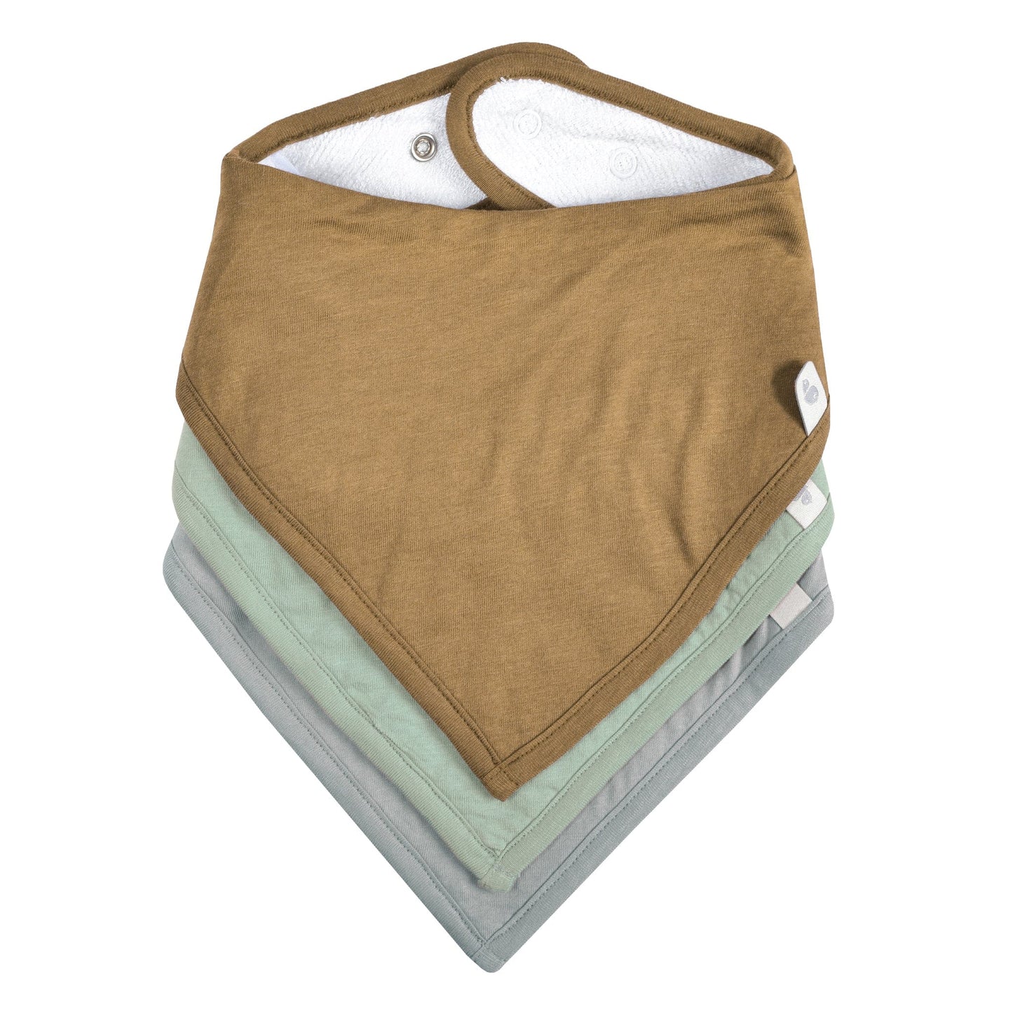 Perlimpinpin - Bamboo Bib 3 pack - Honey, Moss & Pebble