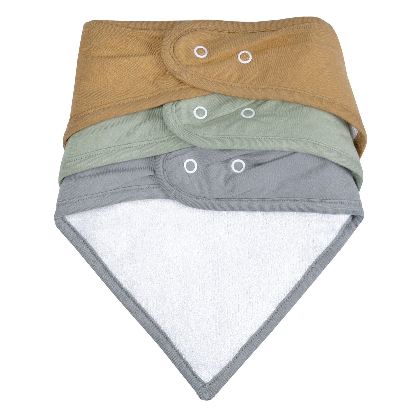 Perlimpinpin - Bamboo Bib 3 pack - Honey, Moss & Pebble