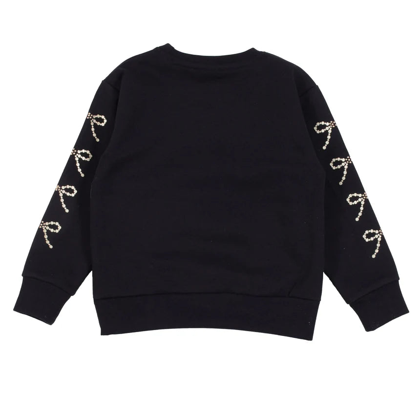 Nano - Sweater with Bows - Black
