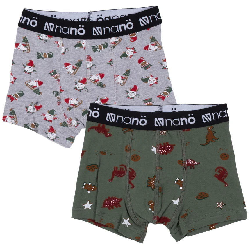 Nano - 2-Pack Boxers - Holiday Dinosaurs
