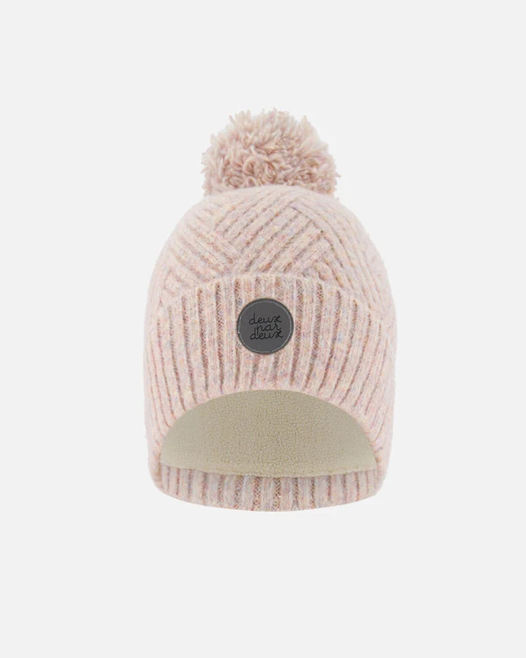 Knit Hat Light Pink/Tuque en tricot rose pâle