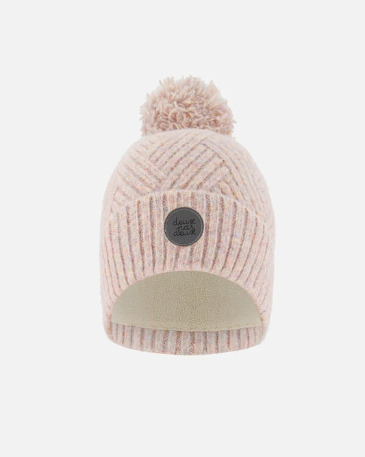 Knit Hat Light Pink/Tuque en tricot rose pâle