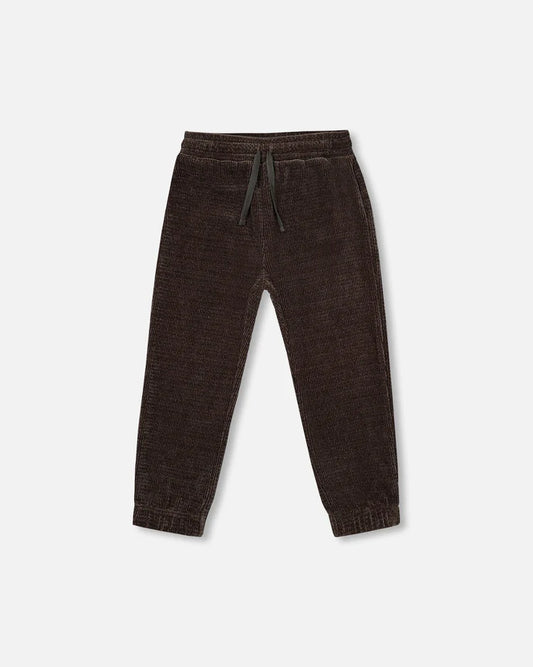 Deux Par Deux Velvet Jogger Khaki/Pantalon de jogging en velours feuille de vigne