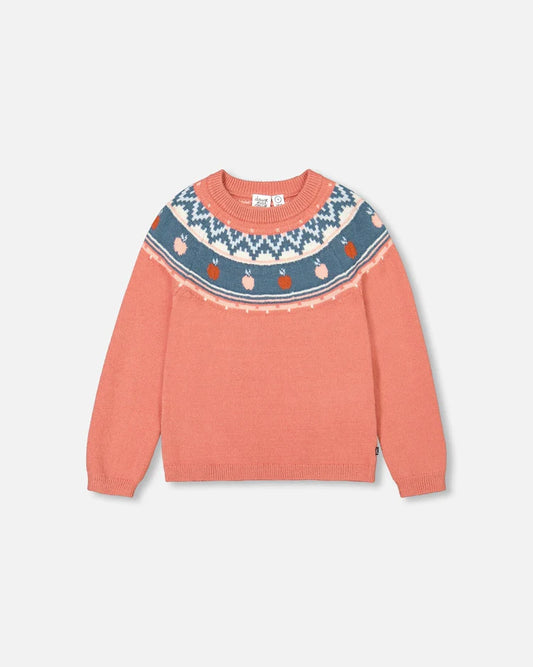 Deux Par Deux Icelandic Knitted Sweater Terra Cotta/Chandail islandais en tricot Terra Cotta