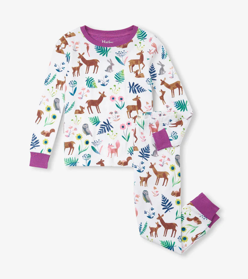 Hatley - Girls Forest Creatures Organic Cotton Pajama Set/Pyjama en coton biologique – Créatures des bois