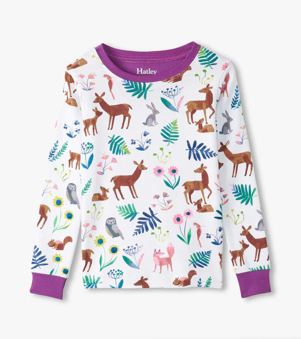 Hatley - Girls Forest Creatures Organic Cotton Pajama Set/Pyjama en coton biologique – Créatures des bois