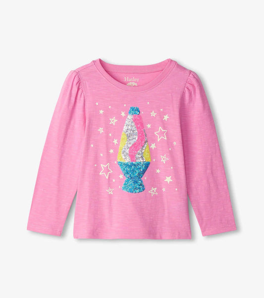 Hatley - Girls Lava Lamp Long Sleeve Graphic Tee/T-shirt graphique à manches longues avec lampe à lave