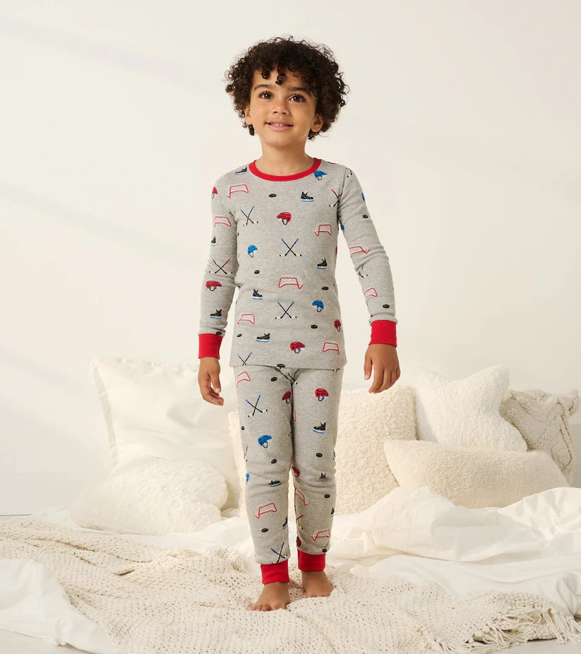 Hatley - Boys Hockey Organic Cotton Pajama Set/Pyjama en coton – Soirée de hockey