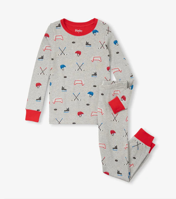 Hatley - Boys Hockey Organic Cotton Pajama Set/Pyjama en coton – Soirée de hockey