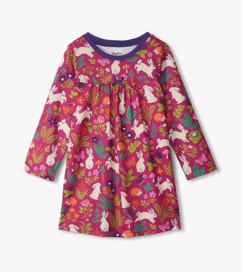 Hatley - Girls Wild Bunnies Nightgown/Robe de nuit – Lapins de contes de fées