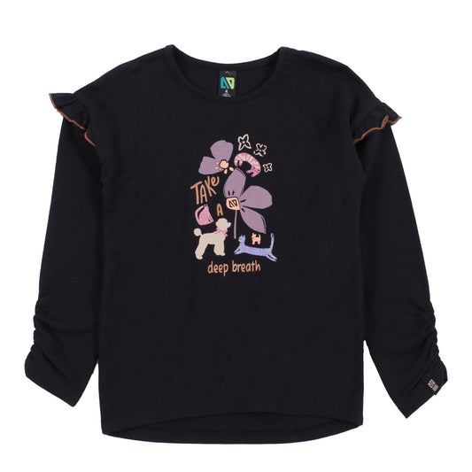 Nano - A Night In The Garden Long Sleeve Top - Black