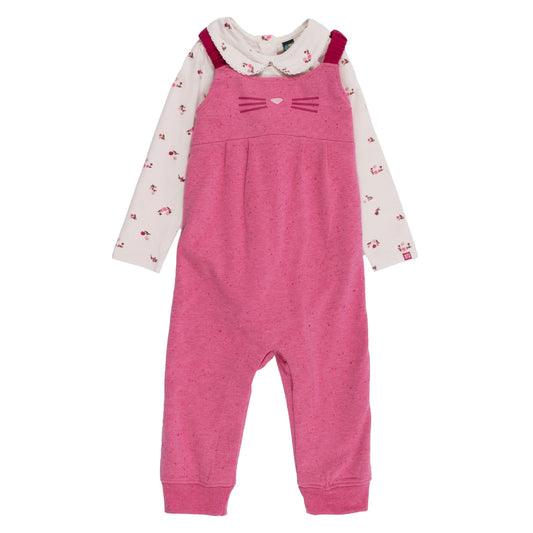 Nano - Adorable Kitten 2pc Overall Set - Pink