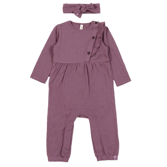 Nano - Nature's Miracle Romper with Headband - Mauve