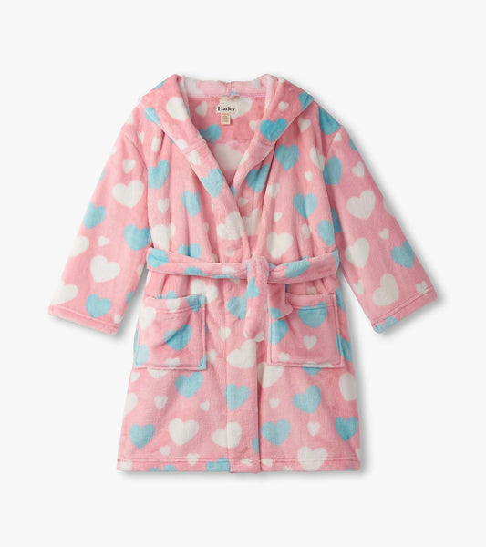 Hatley - Fleece Robe - Big Hearts