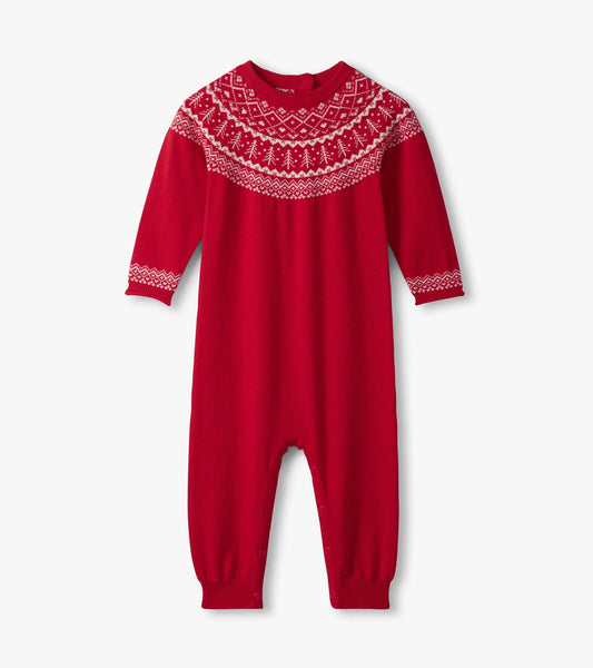 Hatley - Fair Isle Sweater Romper - Red
