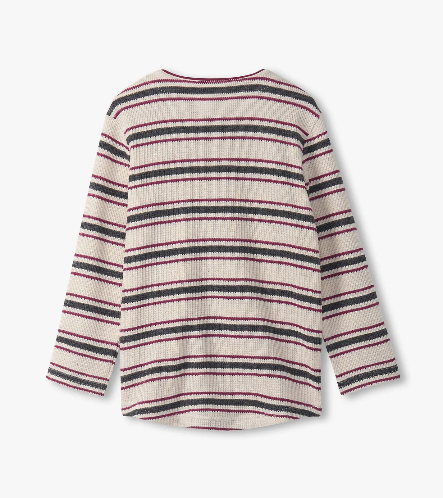 Hatley - Waffle Henley - Oatmeal Melange Stripes