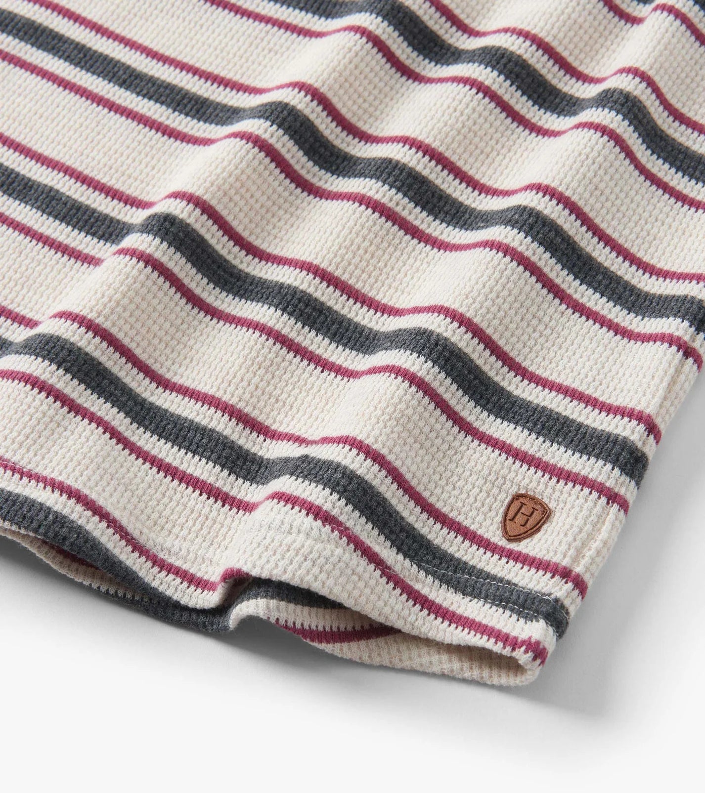 Hatley - Waffle Henley - Oatmeal Melange Stripes