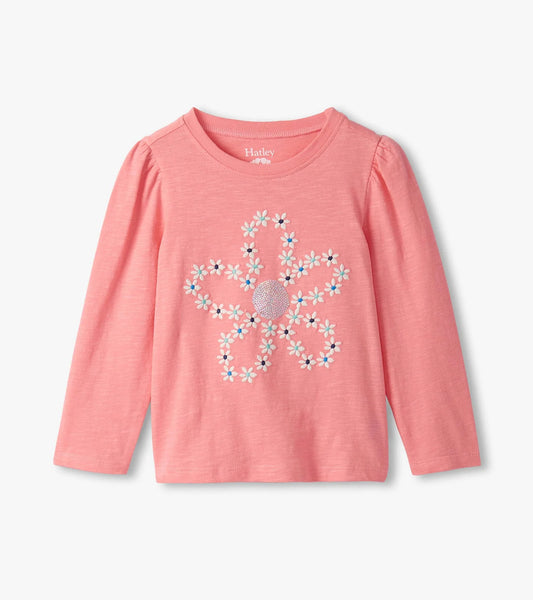 Hatley - Long Sleeve Graphic Tee - Embroidered Flowers
