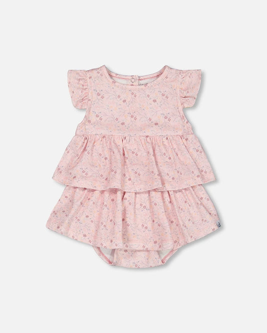 Deux Par Deux - Organic Cotton Printed Romper - Pink Small Flower