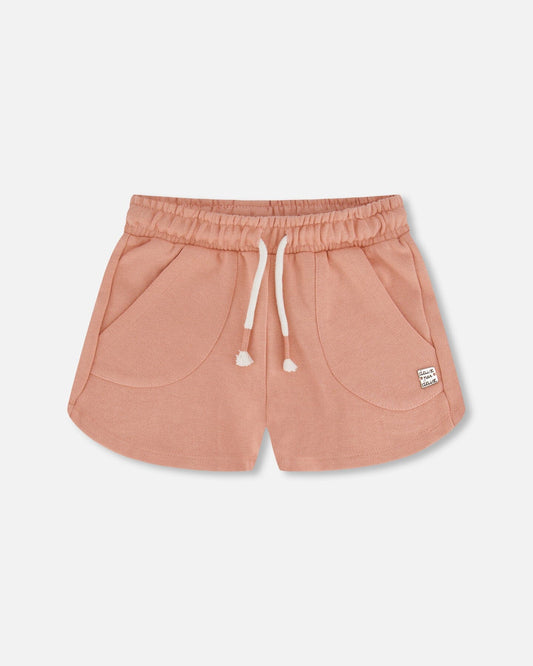 Deux Par Deux - French Terry Short Peach Pink/Short Rose Pêche En Coton Français